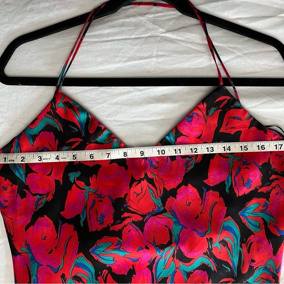 TOPSHOP Floral Vibrant Spaghetti Strap Cocktail on the Bias Maxi Dress sz 8 EUC - Picture 11 of 15